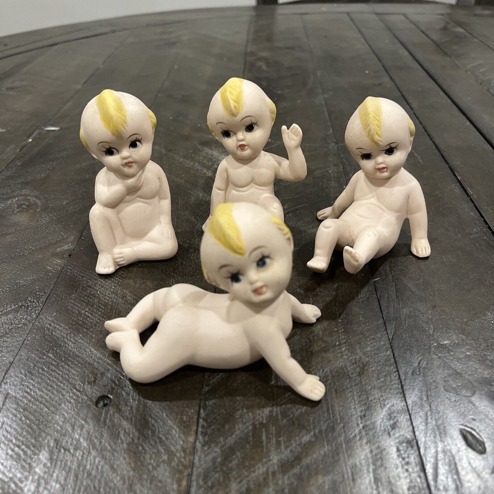 Vintage Bisque Kewpie Doll‎ Piano Babies - Lot of 4 Cutie Babies